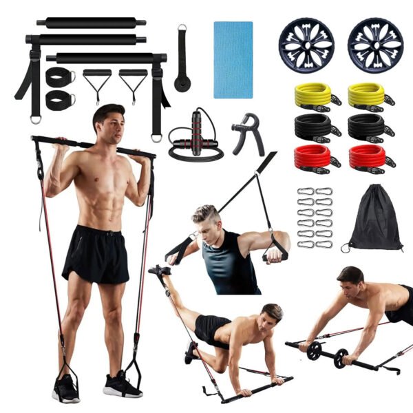 ⁦Home Fitness Set (Pilates Bar Set + Yoga Ball and Exercises)⁩ - الصورة ⁦3⁩