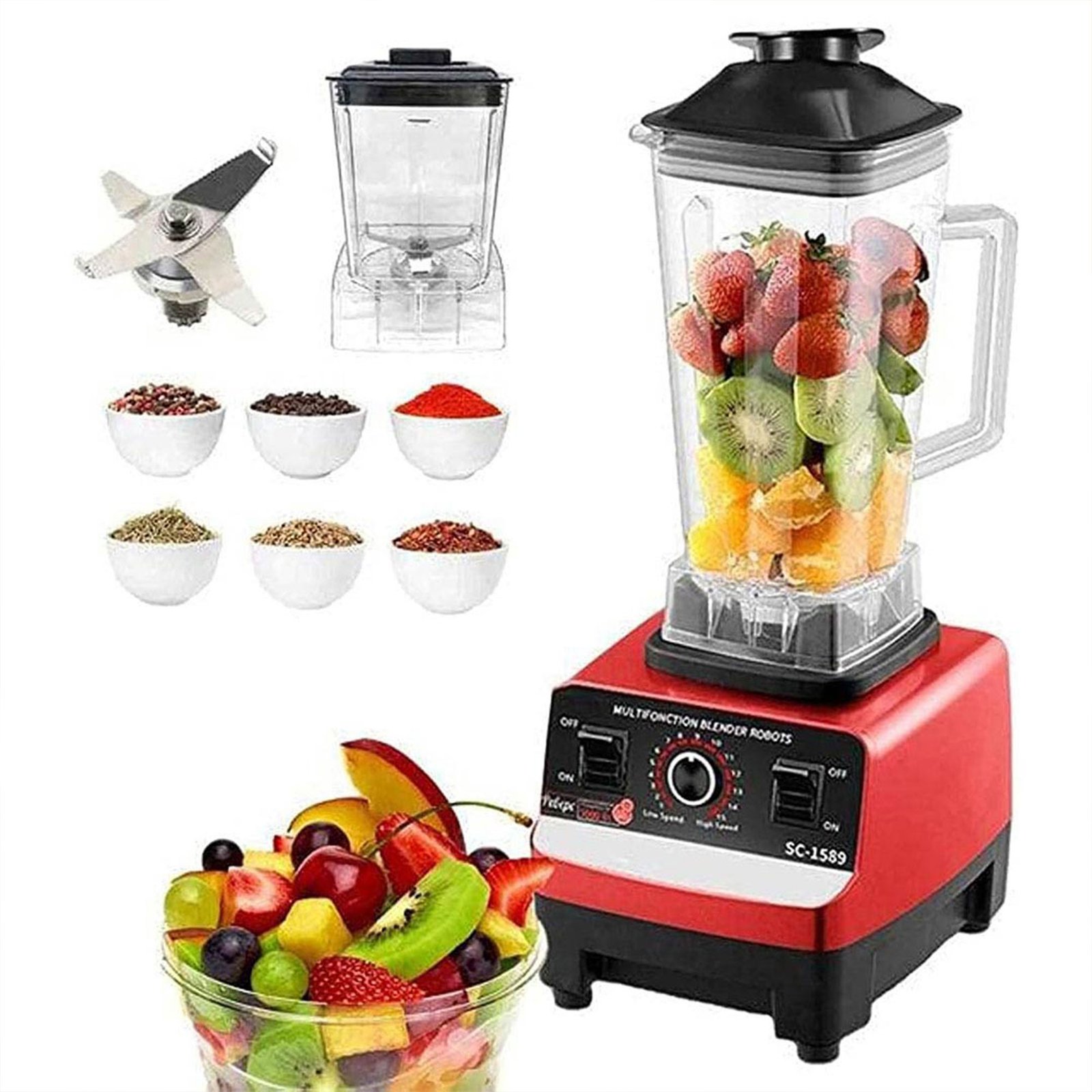 عرض مفرمة اللحوم المتينة 3 لتر+ اداه ازالة النواه من الفاكهة + الخلاط الألماني الأصلي مع مطحنة بضمان 6 شهور - الصورة 3