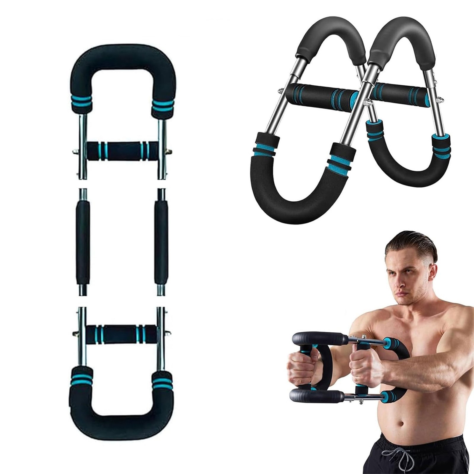 Complete Arm and Forearm Exercise Set (Twister Arm Training Device + Comfortable Gloves for Control and Stability During Exercise + Hand Grip Strengthener for Forearm Exercises) - الصورة 3