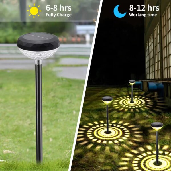 ⁦Solar powered circular lighting for gardens and businesses⁩ - الصورة ⁦5⁩